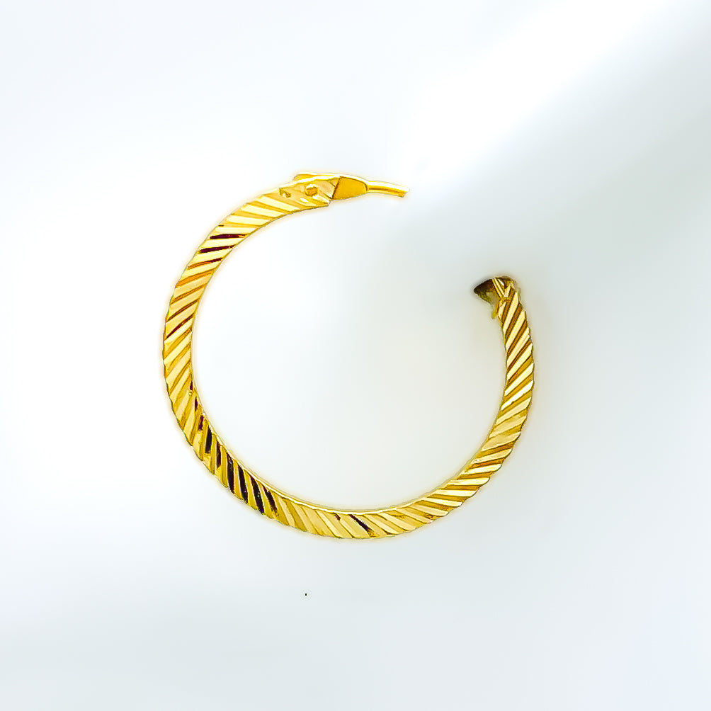 Modern 18k Gold-Plated Brass Hoop Earrings Crafted in Bali - Splendor  Silhouettes | NOVICA